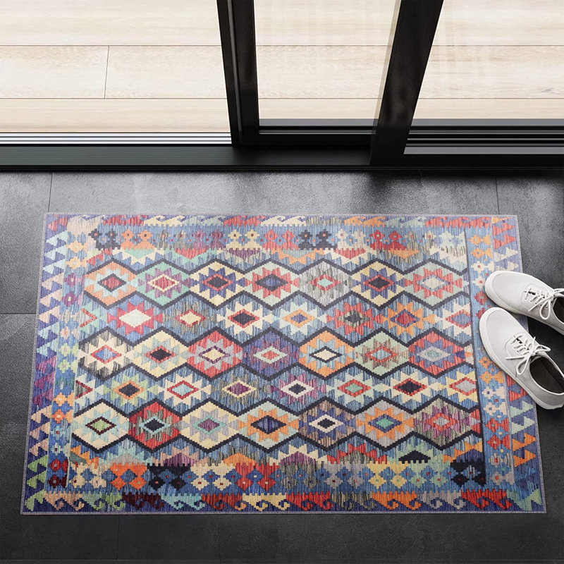 Rectangle Area Rug Modern Non Slip Mat Large Entryway Rugs Washable Carpet Pad for Bedroom 1314, Rectangle 60 x 90 cm