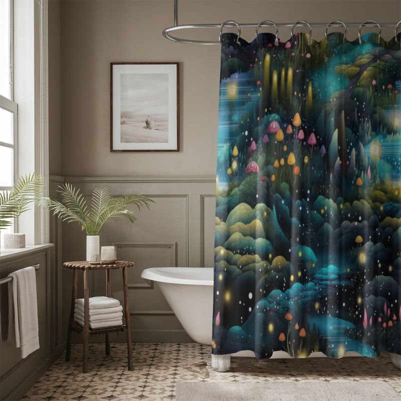 Forest Enchantment - Rideau de douche Premium, H 74 po x l 71 po