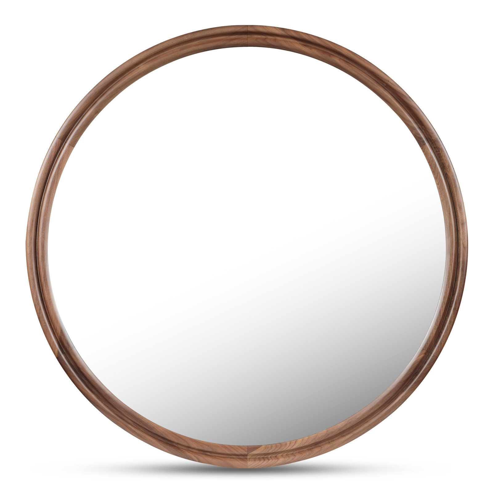 Alcott Large Round Mirror, Round, 48" x 48", Wanut
