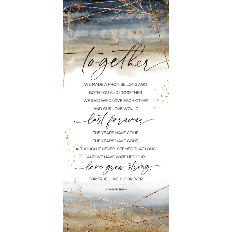 Ensemble - impression d'art textuel sur bois sans cadre