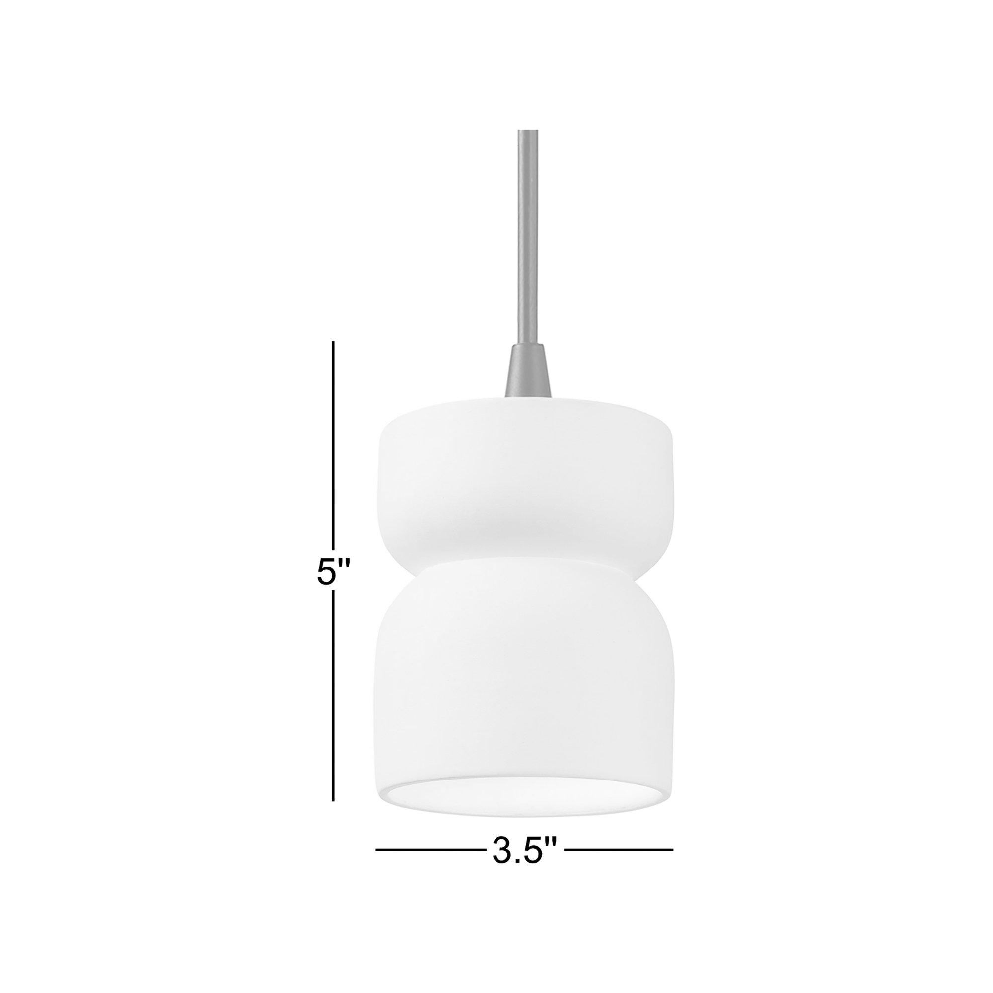 Leni Ceramic Dimmable Pendant, Matte White, Matte Black