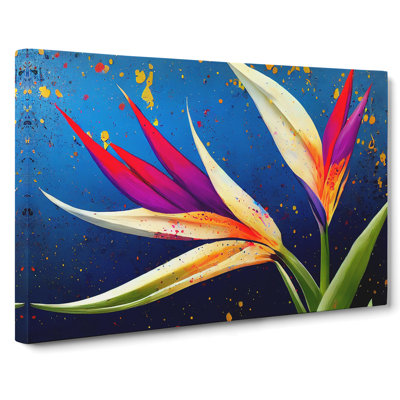 Bird Of Paradise Flower Splash Vol.5 - Wrapped Canvas Painting