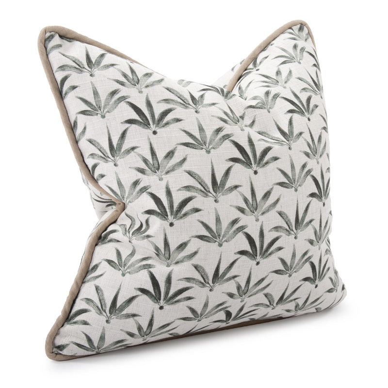 20 x 20 Pillow  Hemp - Down Insert, Moss Floral