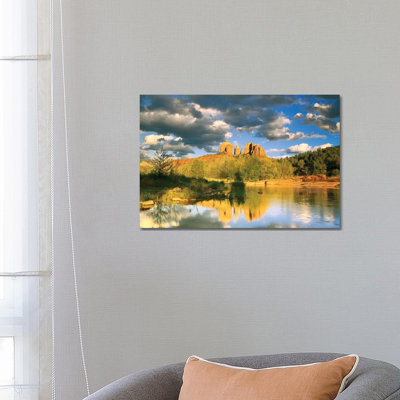 Cathedral Rock Reflected In Oak Creek At Red Rock Crossing Red Rock State Park Near Sedona Arizona I by Tim Fitzharris - Gallery-Wrapped Canvas Giclée on Canvas
