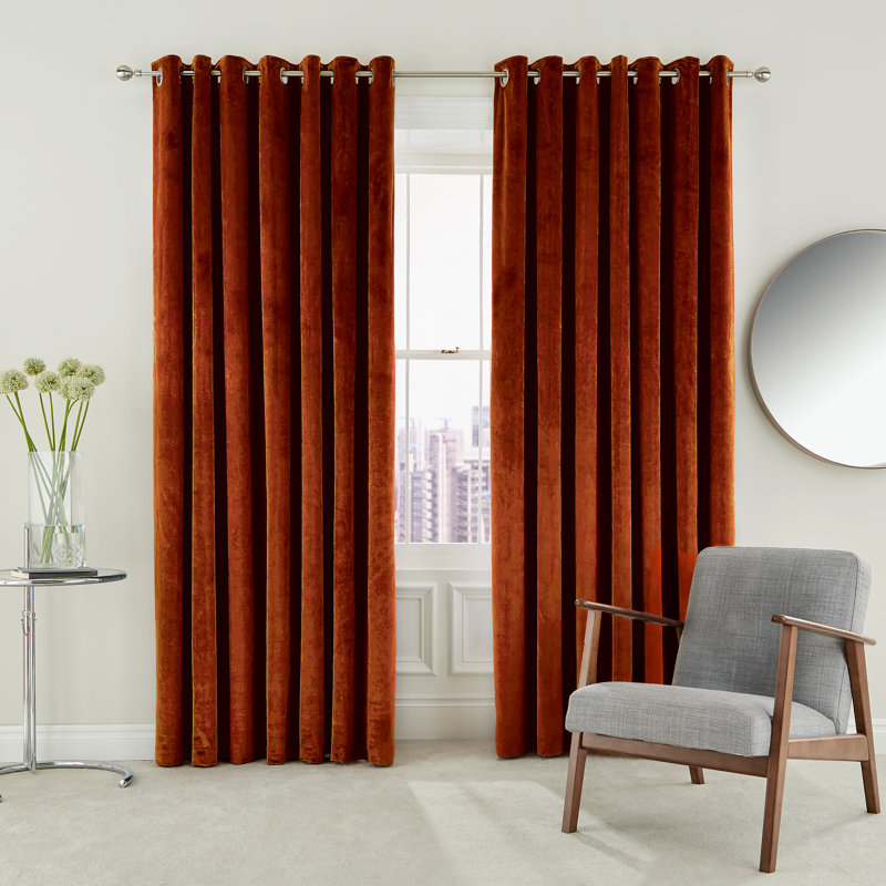 Escala Lined Curtains 66X54''sage, 228cm Width x 228cm Drop, Copper