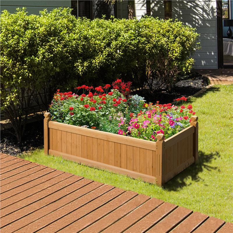 Jardinière rectangulaire en bois de sapin Rilynne, H 16 po x l 46 po x P 23,5 po