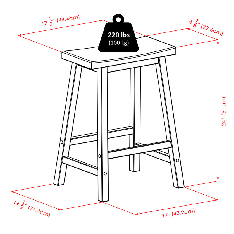 Tabouret de comptoir et de bar Irieana, Noyer, Tabouret de comptoir (assise de 24 po de hauteur)