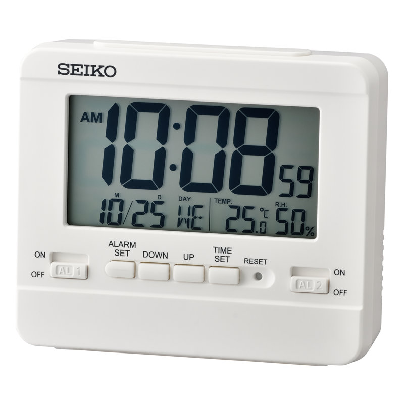 QHL086WLH Digital Alarm Clock, White