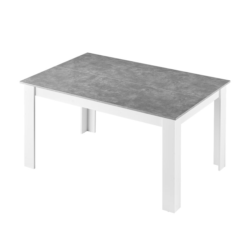 120X80x75cm/ 138x90x75cm Dining Table, Greywhite, 75cm H x 138cm W x 90cm D