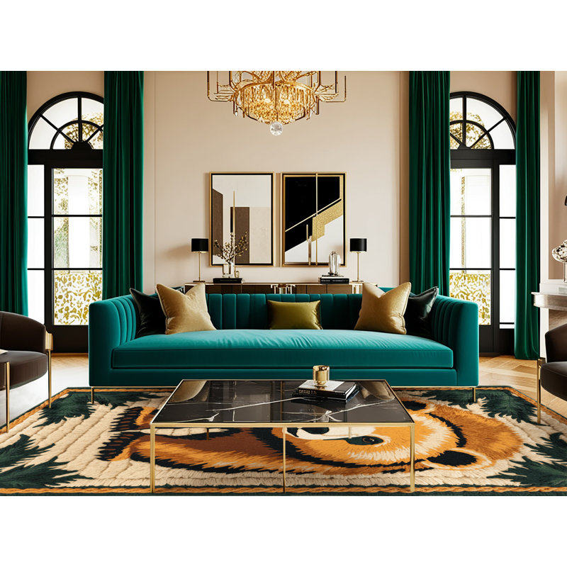 Washable Sun Bear Wildlife Area Rug, Rectangle 7' x 9'