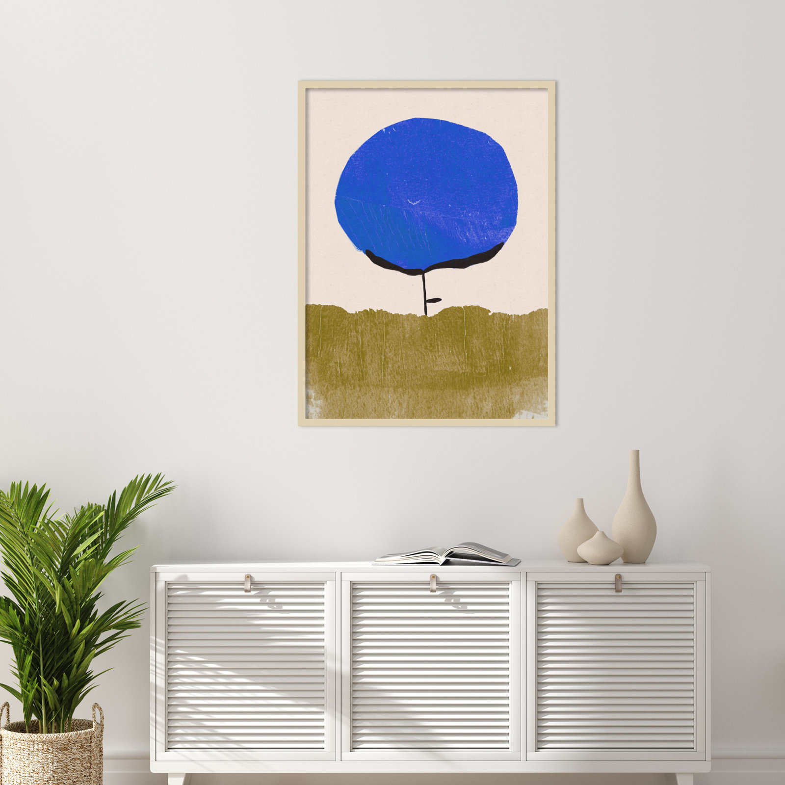 Blue Flower Print by Alisa Galitsyna, 41" H x 31" W, Brown
