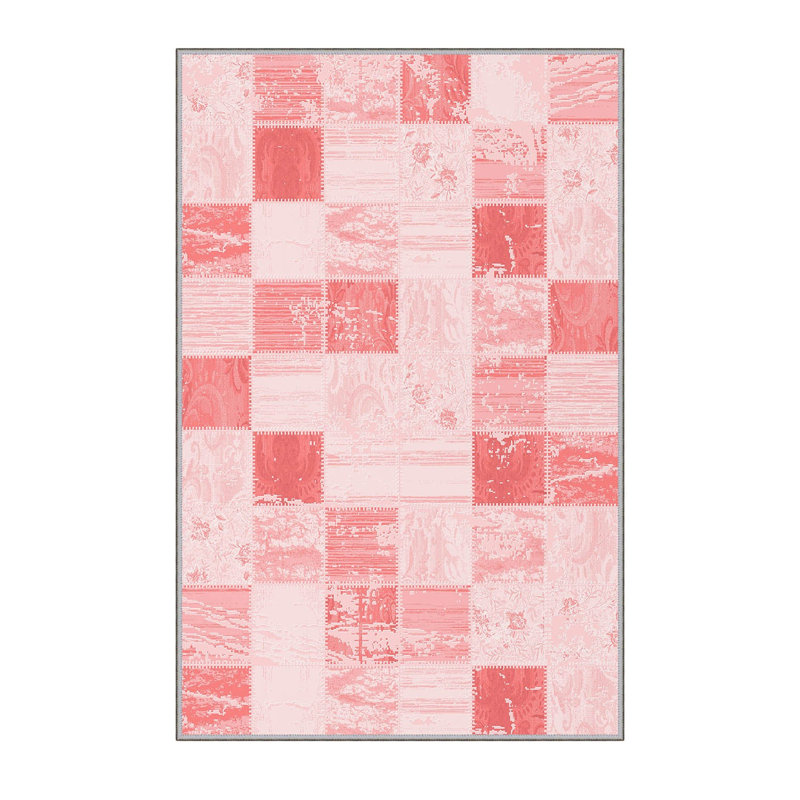 Stylish Woven Carpet, 5.6 x 7.5 Feet, 100% Polyester, 0.3 in Pile Height | Antibacterial, Non-Slip PVC Felt Dot Underside, Machine Washable | 3D Digital Printing, Durable & Easy to Maintain - Perfect for Any Room