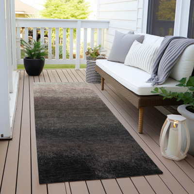 Tapis noir intérieur / extérieur lavable à la machine Xhevrie