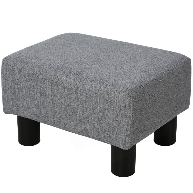 Petit repose-pieds élégant avec repose-pieds pour le confort et la décoration du salon, Tissu - Gris
