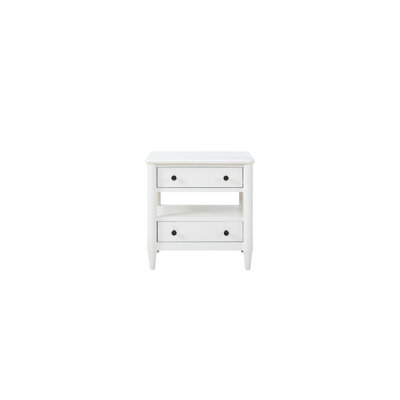 Table de chevet ouverte avec 2 tiroirs