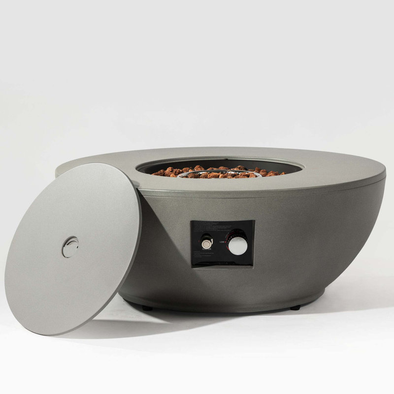 Steel Propane Fire Bowl Outdoor Round Propane Fire Pit With Tank Holder