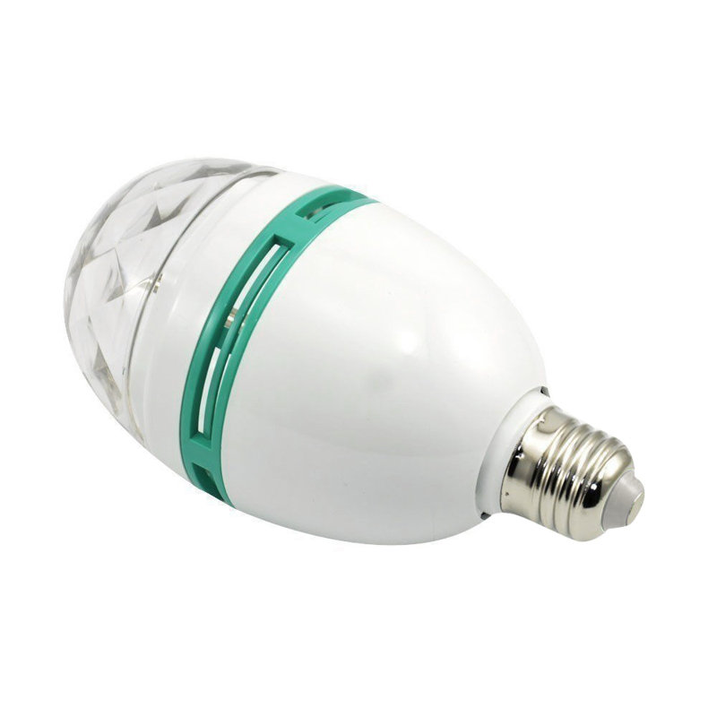 3W RGB LED Crystal Rotating Light Bulb E26 Lamp(Set Of 10)