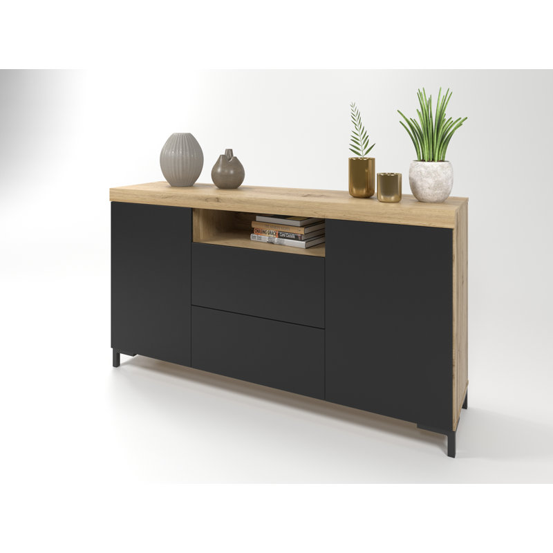 Sideboard Heang, Black/Oak