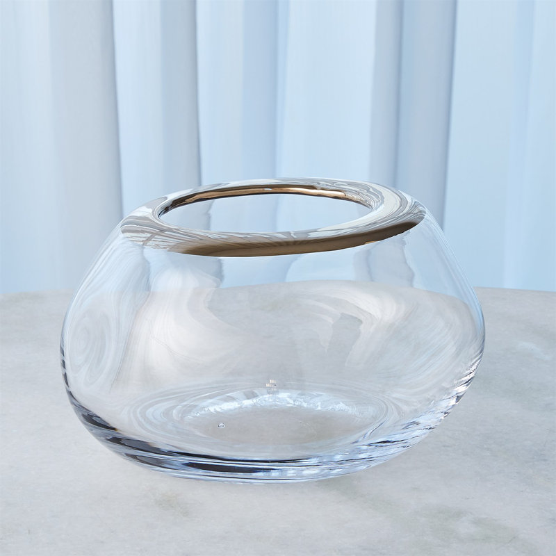 Vase organique-Lg organique, Transparent / platine