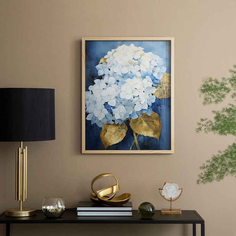 FLORAL Series XCVI - reproduction encadrée de qualité supérieure - prête à être accrochée - aucun clou requis, Noir