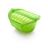 Lékué Microwave Steamer Case Deep 33.8 fl oz (1 L) with Tray & Cookbook - 3-4p