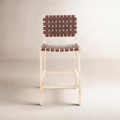 Alston " Genuine Leather Bar Stool