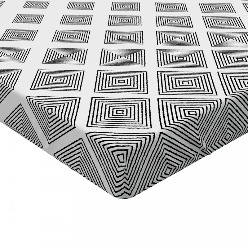 Microfiber Geometric Fitted Sheet, Full Fitted Sheet