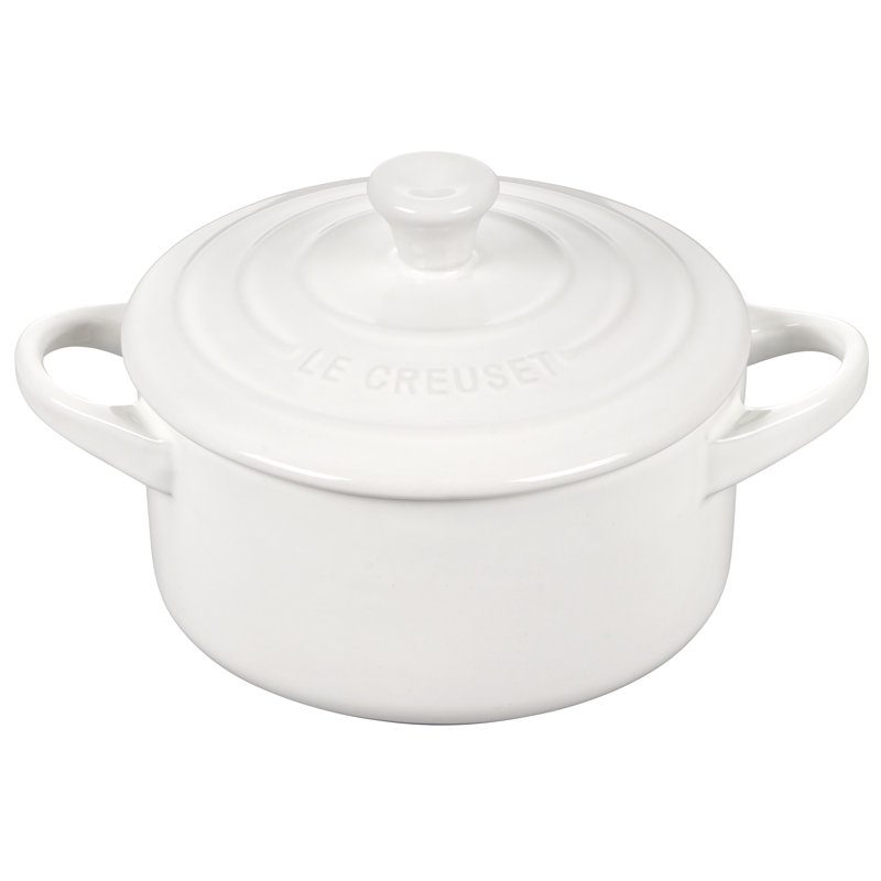 Le Creuset Stoneware Mini Round Cocotte, 14oz., White