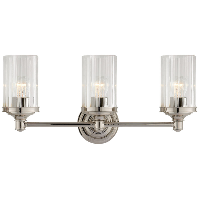 Alexa Hampton Ava Triple Sconce, Polished Nickel