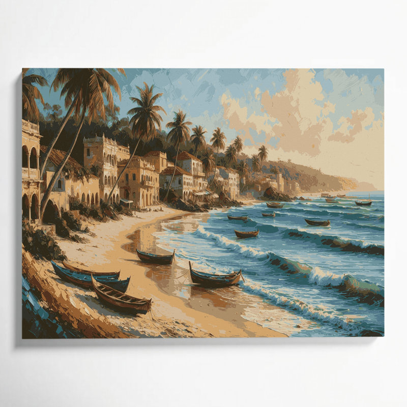 Art mural sur toile, villes, Goa, Inde, H 20 po x l 24 po