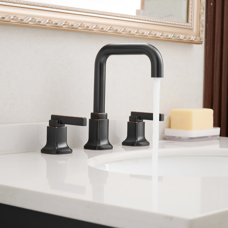 Widespread Gooseneck Two-Handled Faucet Oil Rubbed Bronze