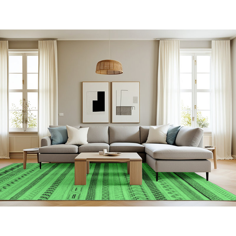 Ketina Washable Geometric Indoor Rug, Rectangle 8' x 12'