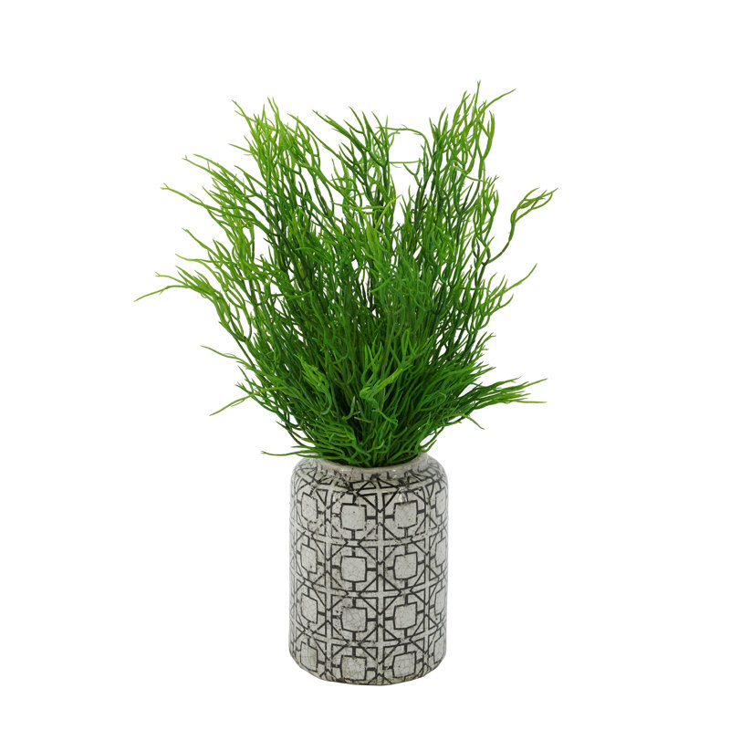 Herbe succulente artificielle 17 po dans un vase décoratif