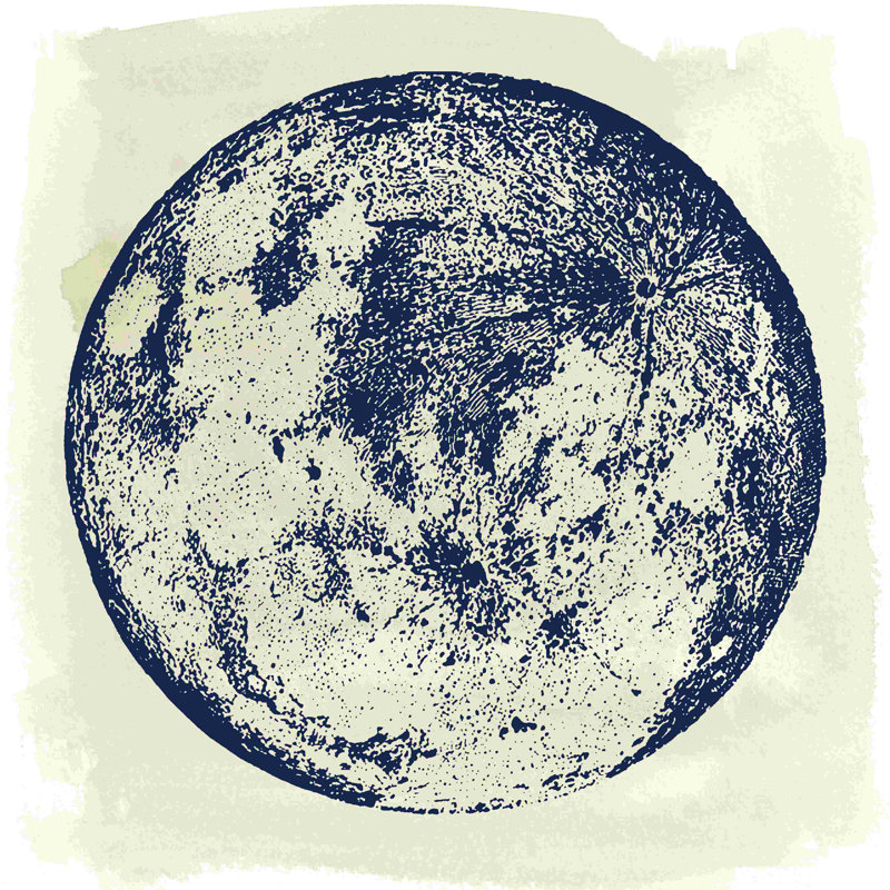 Lune rétro 2, H 12 po x l 12 po