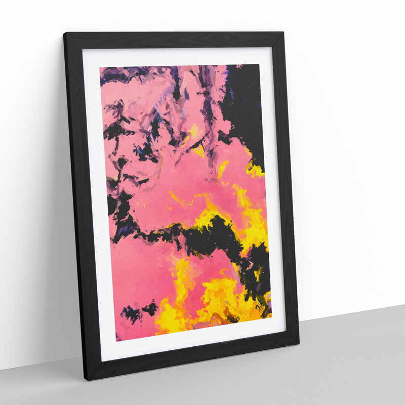 Brilliant Form Abstract - Wall Art, Black Framed, 66cm H x 48cm W x 2cm D, White