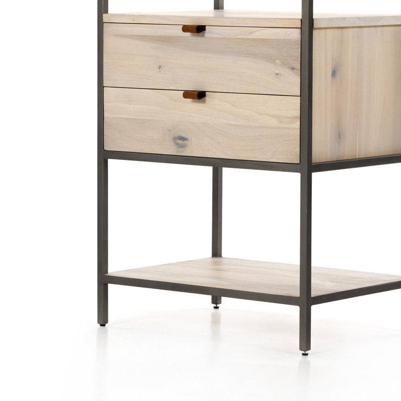 Trey Aasmin Bookshelf - Black Wash Poplar, Dove Poplar