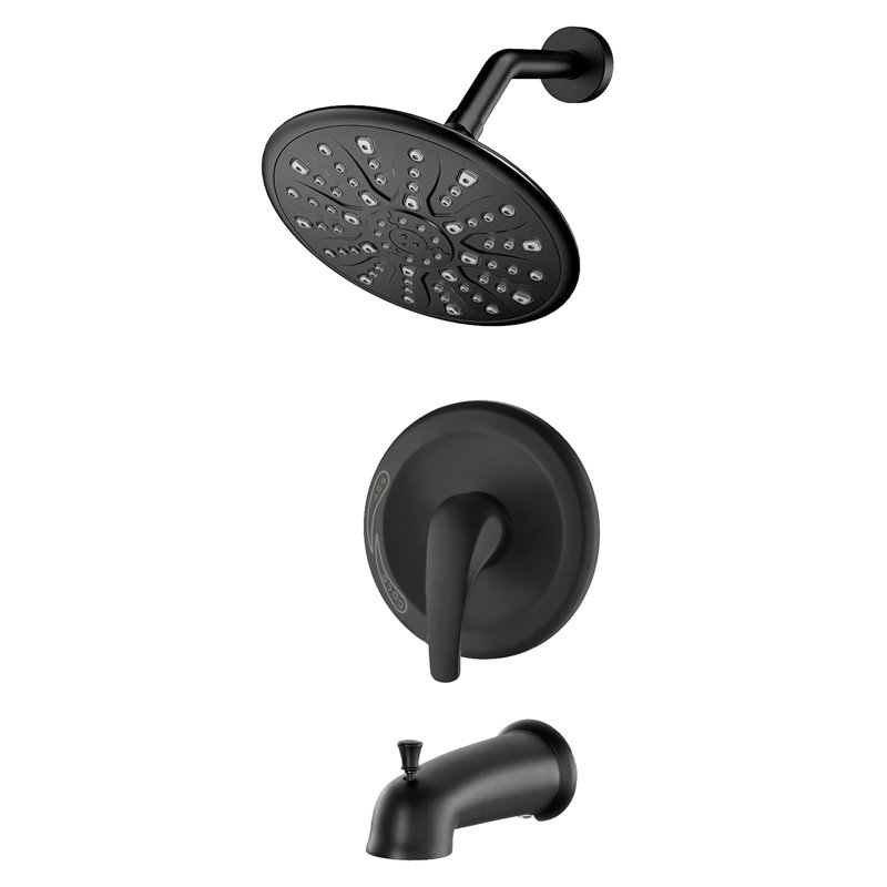 All-In-One Kit with Rough in-Valve, Matte Black