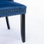 Chaise rembourrée capitonnée en velours de bois massif
