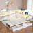 Modern Daybed With 2 Storage Drawers, Storage Cabinets, Led Light And Usb Ports-1661213366