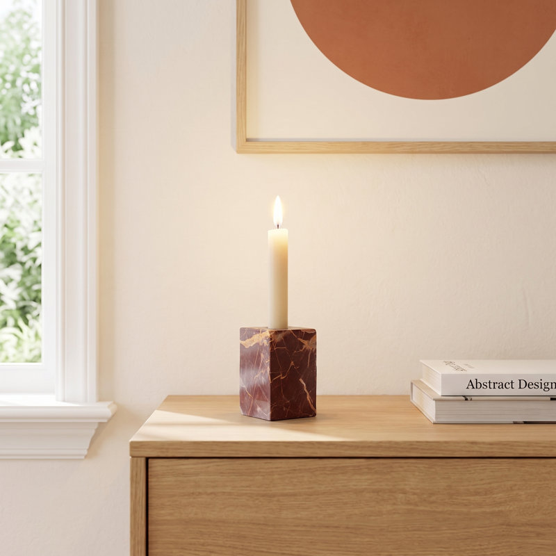 Lorine Red Levanto Square Candle Holder
