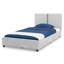 Delta Children Upholstered Twin Size Bed With Headboard, Premium Wood Slat Support, No Box Spring Needed, Easy Assembly, Stripe-2047285166