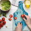 Ambesonne Map Tempered Glass Cutting Board Watercolor North America Blue White