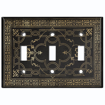 Patterned 3 - Gang Toggle Light Switch Standard Wall Plate