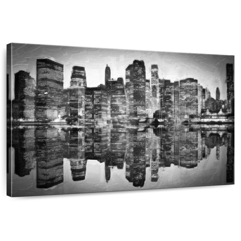 Sireci Abstract Skyline BW, 30" H x 45" W