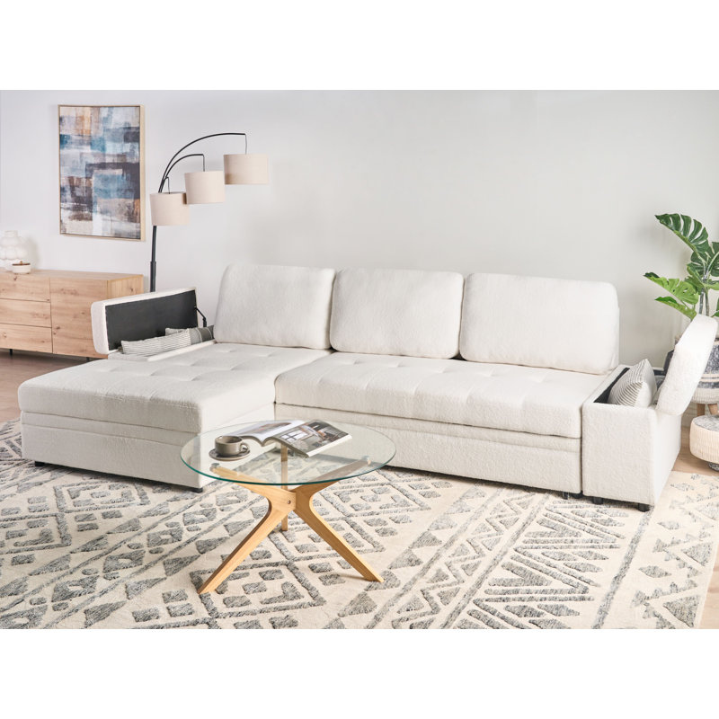 HRISEY 3 Seater Sofa Bed, White