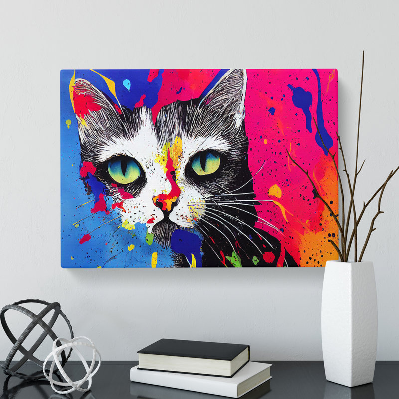 Cat Splashed Vol.6 Abstract - Wrapped Canvas, 35cm H x 50cm W x 3cm D