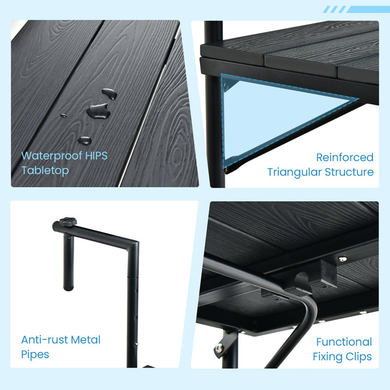 24'' Rectangular Adjustable Folding Table