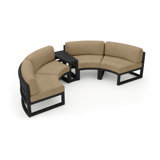 Avion 43" Wide Outdoor Curved Patio Sectional with Sunbrella Cushions