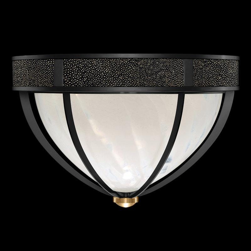 Plafonnier encastré rond 18,75 po Mirage, Chevalier noir, Fer noir standard / laiton