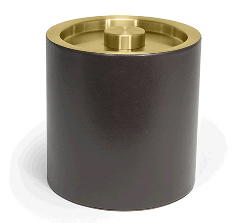 Seau rond à glace rond 2 qt London, H 8,75 po x l 7,5 x P 7,5 po, Bleu marine / or rose